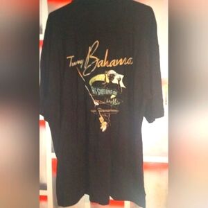 Vintage Tommy Bahama Black Polo Style shirt Sz XL Long